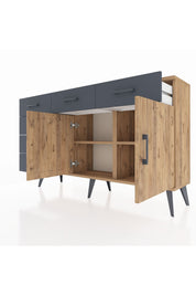 Arges Konsol 2 Raflı 6 Çekmeceli 2 Kapaklı 132x30x83 - S144M028V20A