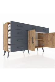 Arges Konsol 2 Raflı 6 Çekmeceli 2 Kapaklı 132x30x83 - S144M028V20A