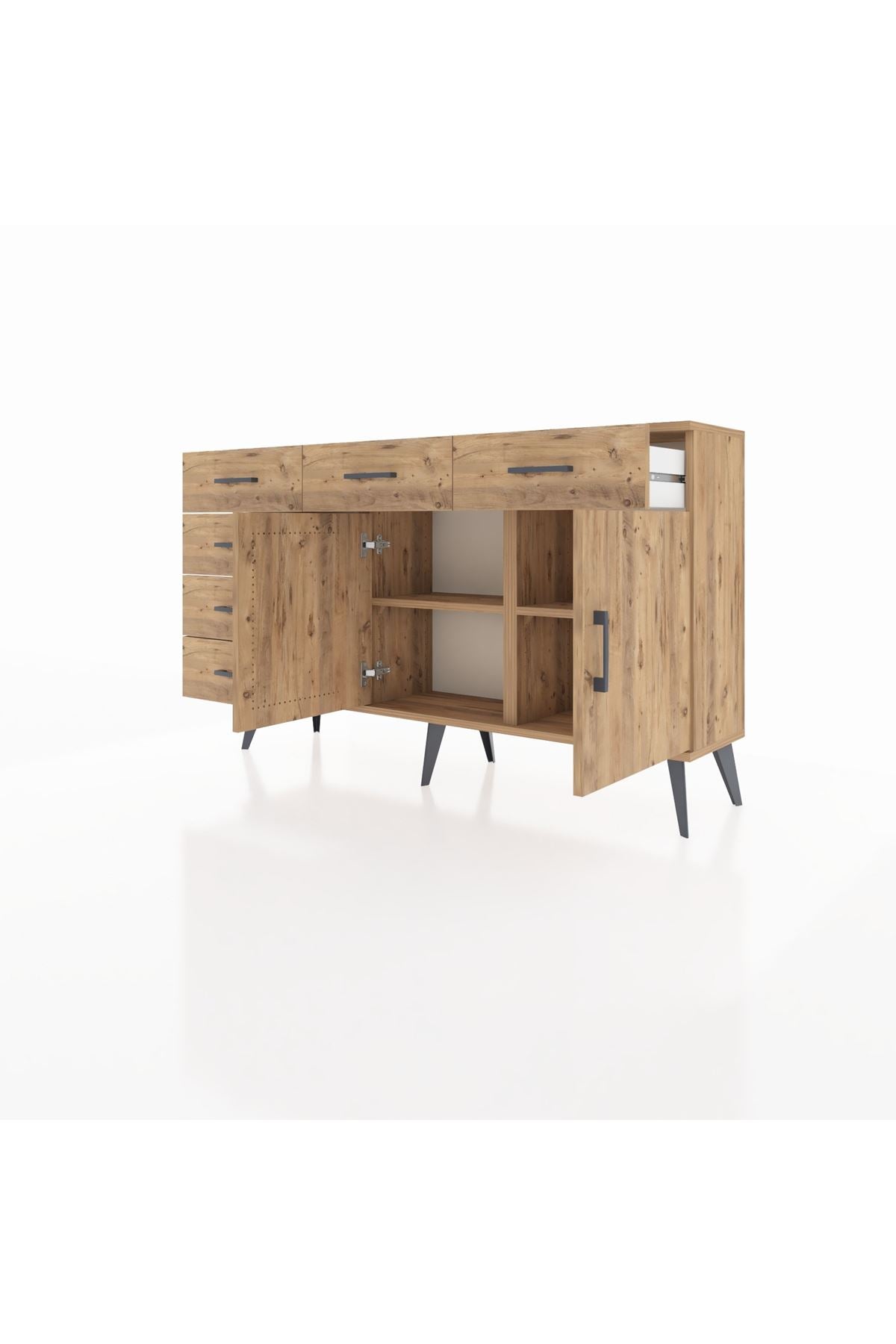 Arges Konsol 2 Raflı 6 Çekmeceli 2 Kapaklı 132x30x83 - S144M028V21A