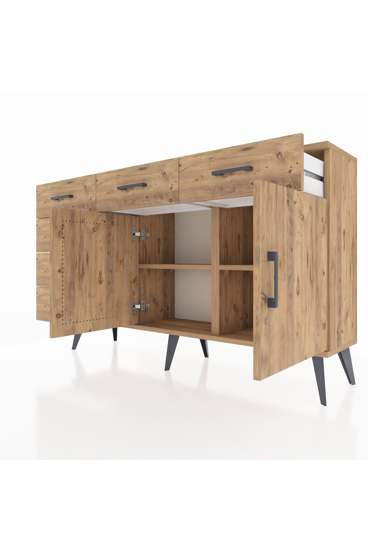 Arges Konsol 2 Raflı 6 Çekmeceli 2 Kapaklı 132x30x83 - S144M028V21A