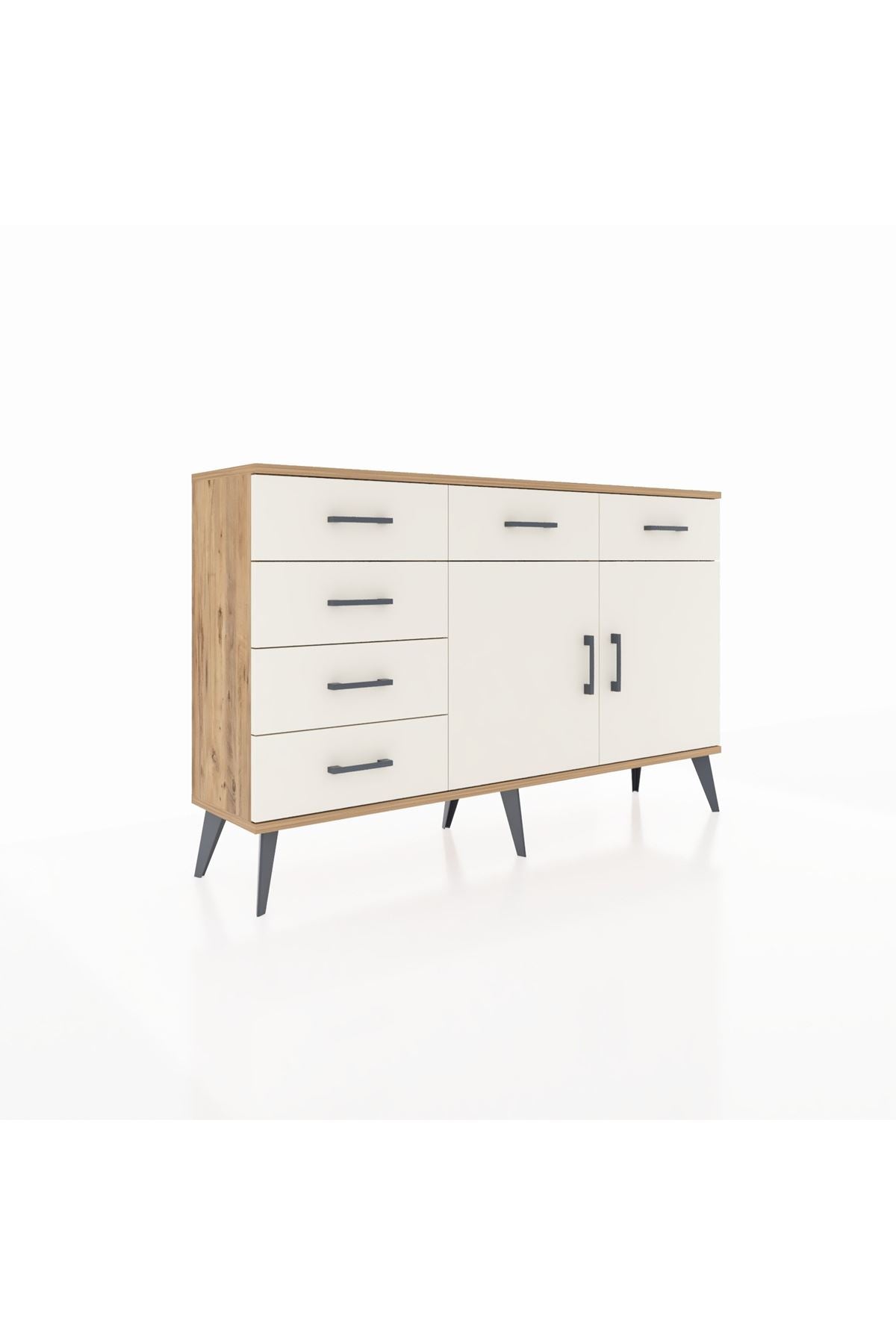 Arges Konsol 2 Raflı 6 Çekmeceli 2 Kapaklı 132x30x83 - S144M028V22A