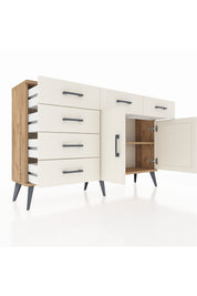 Arges Konsol 2 Raflı 6 Çekmeceli 2 Kapaklı 132x30x83 - S144M028V22A