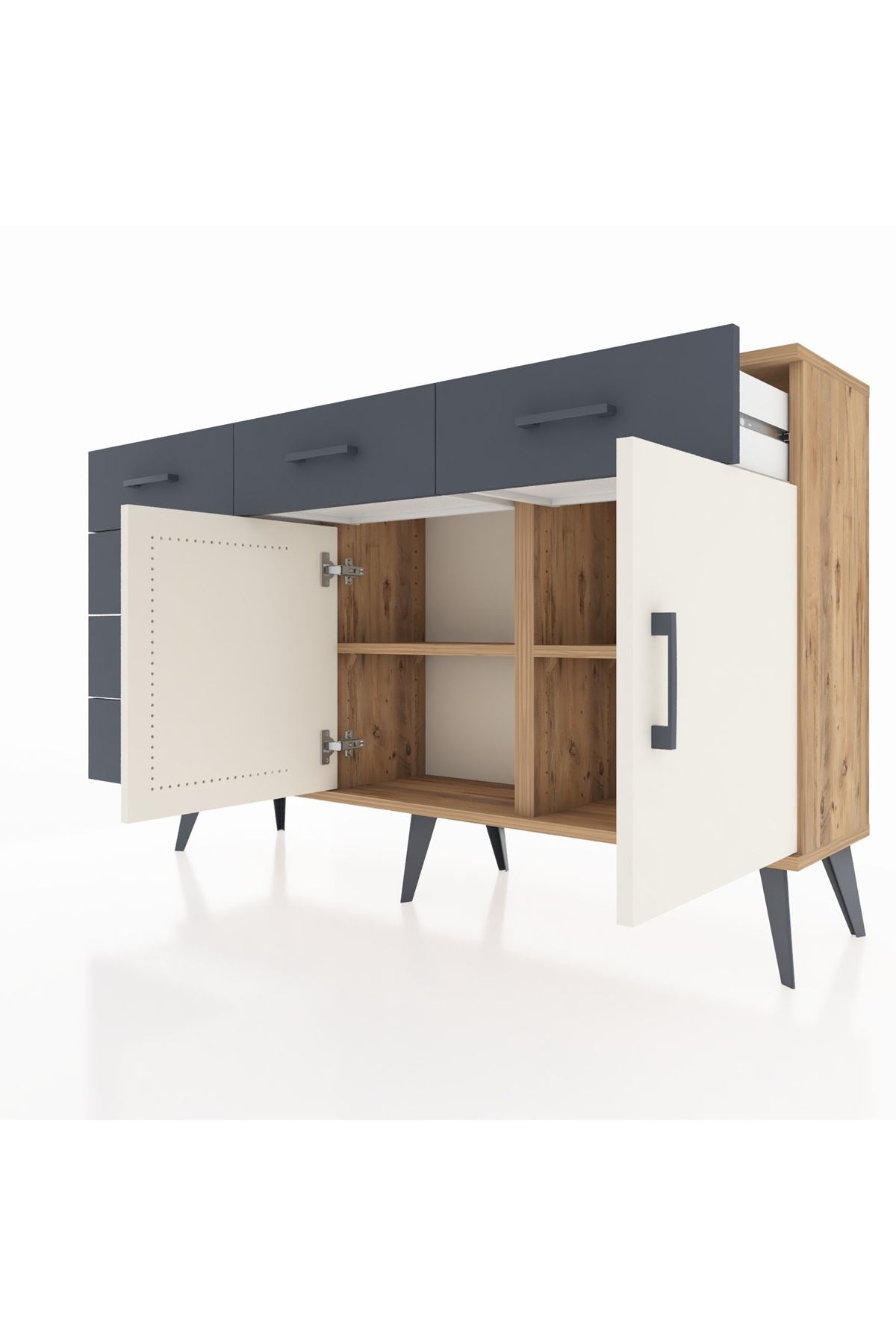 Arges Konsol 2 Raflı 6 Çekmeceli 2 Kapaklı 132x30x83 - S144M028V23A