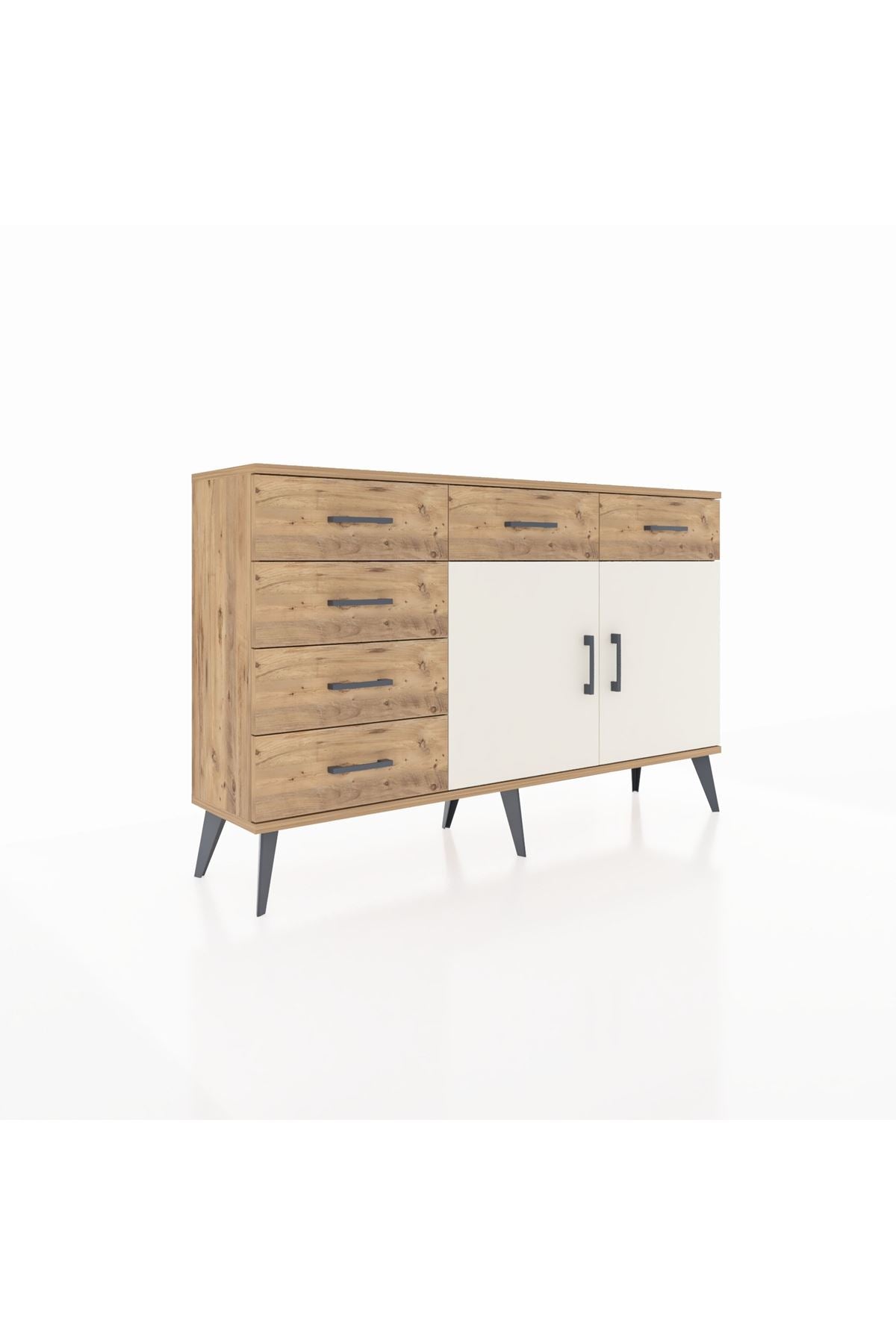 Arges Konsol 2 Raflı 6 Çekmeceli 2 Kapaklı 132x30x83 - S144M028V24A