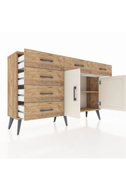 Arges Konsol 2 Raflı 6 Çekmeceli 2 Kapaklı 132x30x83 - S144M028V24A