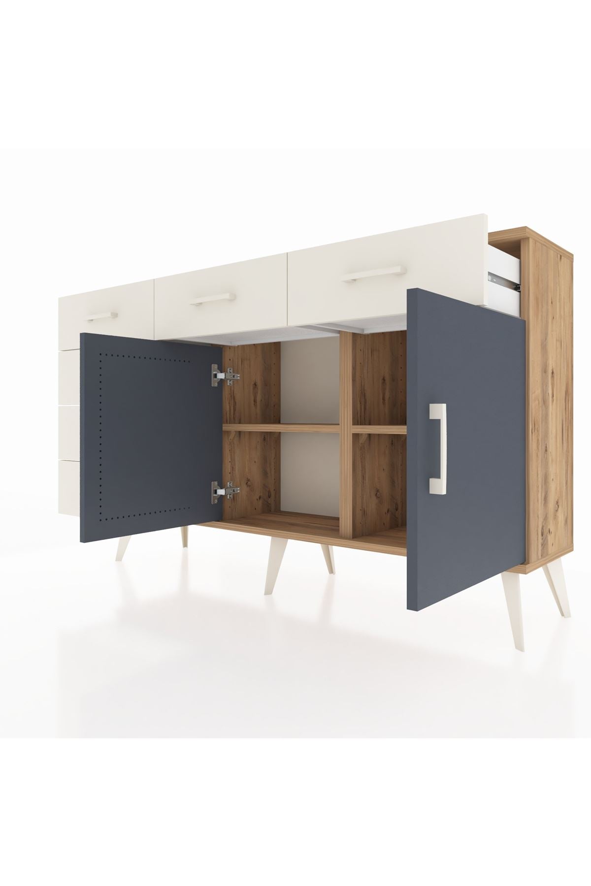 Arges Konsol 2 Raflı 6 Çekmeceli 2 Kapaklı 132x30x83 - S144M028V25A