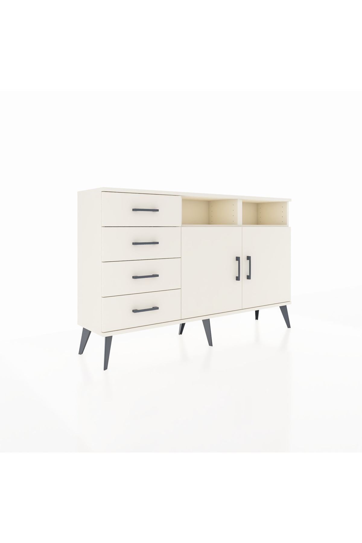 Arges Konsol 4 Raflı 4 Çekmeceli 2 Kapaklı 132x30x83 - S144M029V04A