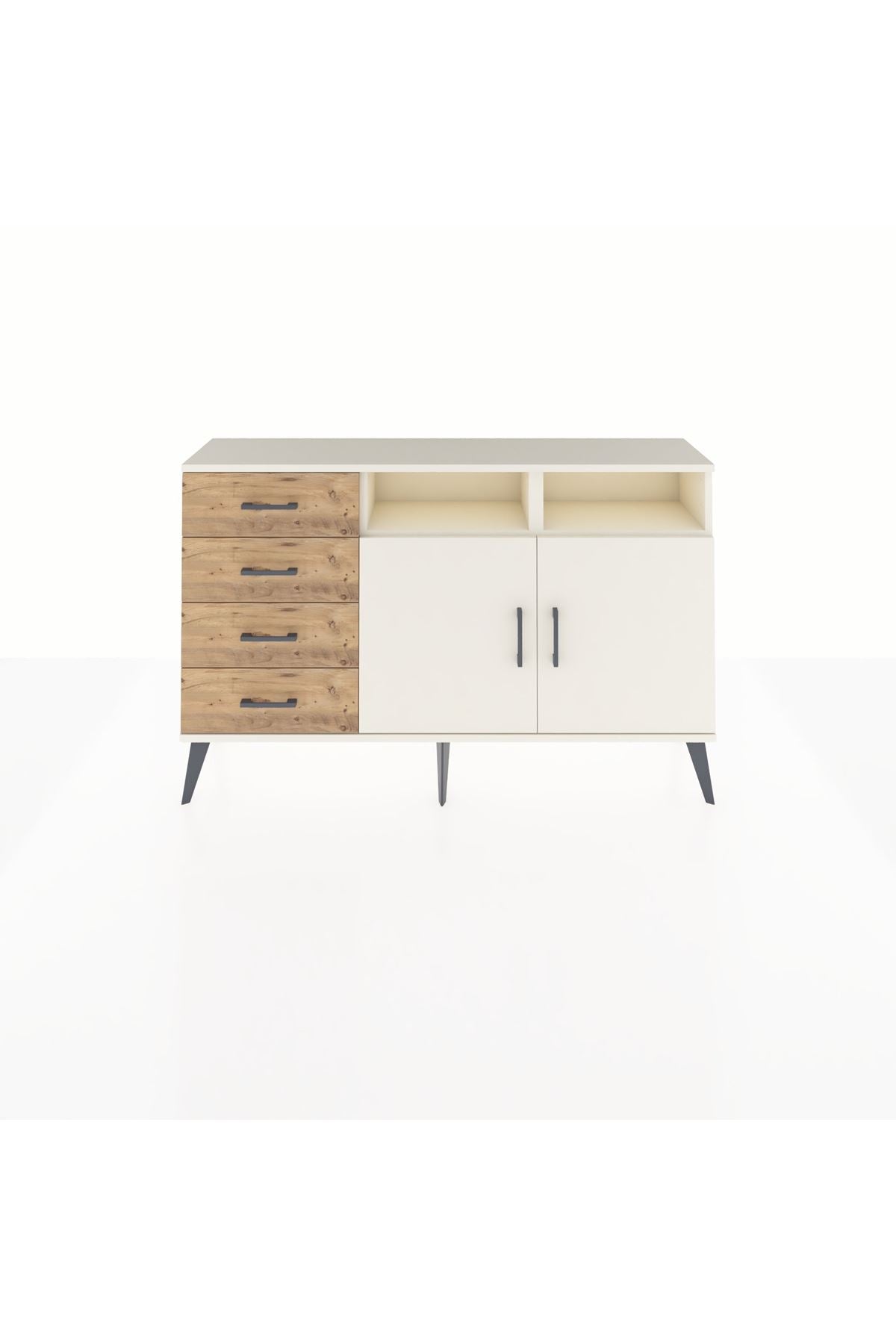 Arges Konsol 4 Raflı 4 Çekmeceli 2 Kapaklı 132x30x83 - S144M029V06A