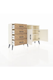 Arges Konsol 4 Raflı 4 Çekmeceli 2 Kapaklı 132x30x83 - S144M029V06A