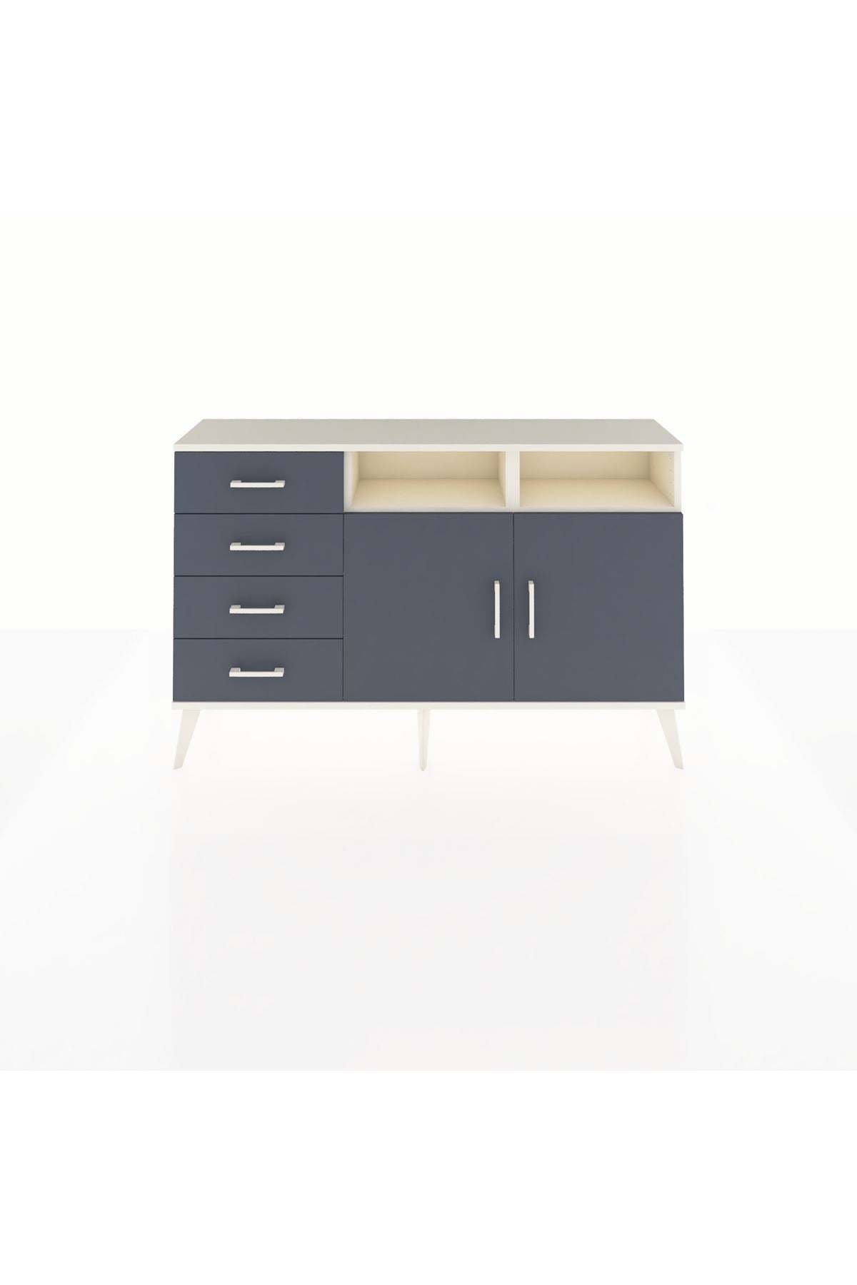 Arges Konsol 4 Raflı 4 Çekmeceli 2 Kapaklı 132x30x83 - S144M029V08A