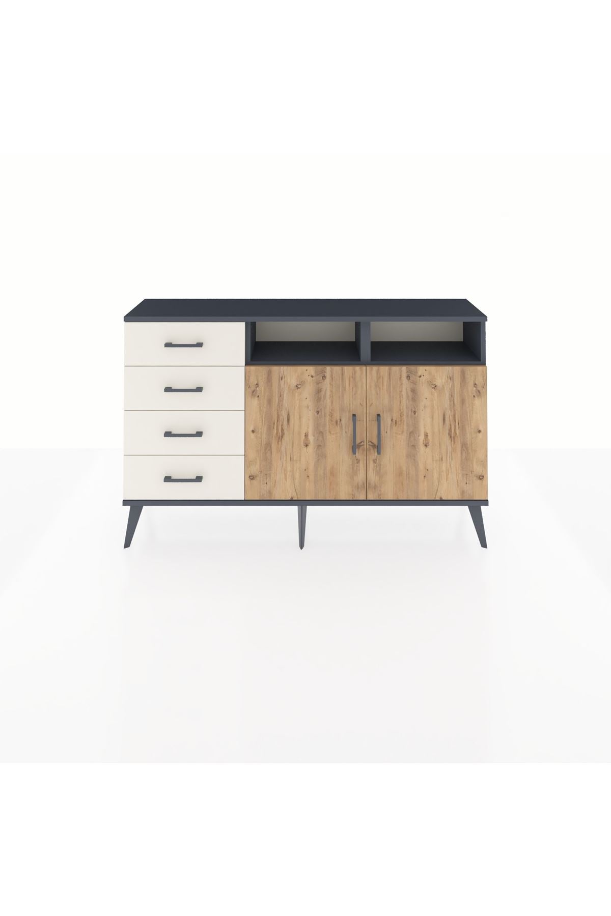 Arges Konsol 4 Raflı 4 Çekmeceli 2 Kapaklı 132x30x83 - S144M029V10A