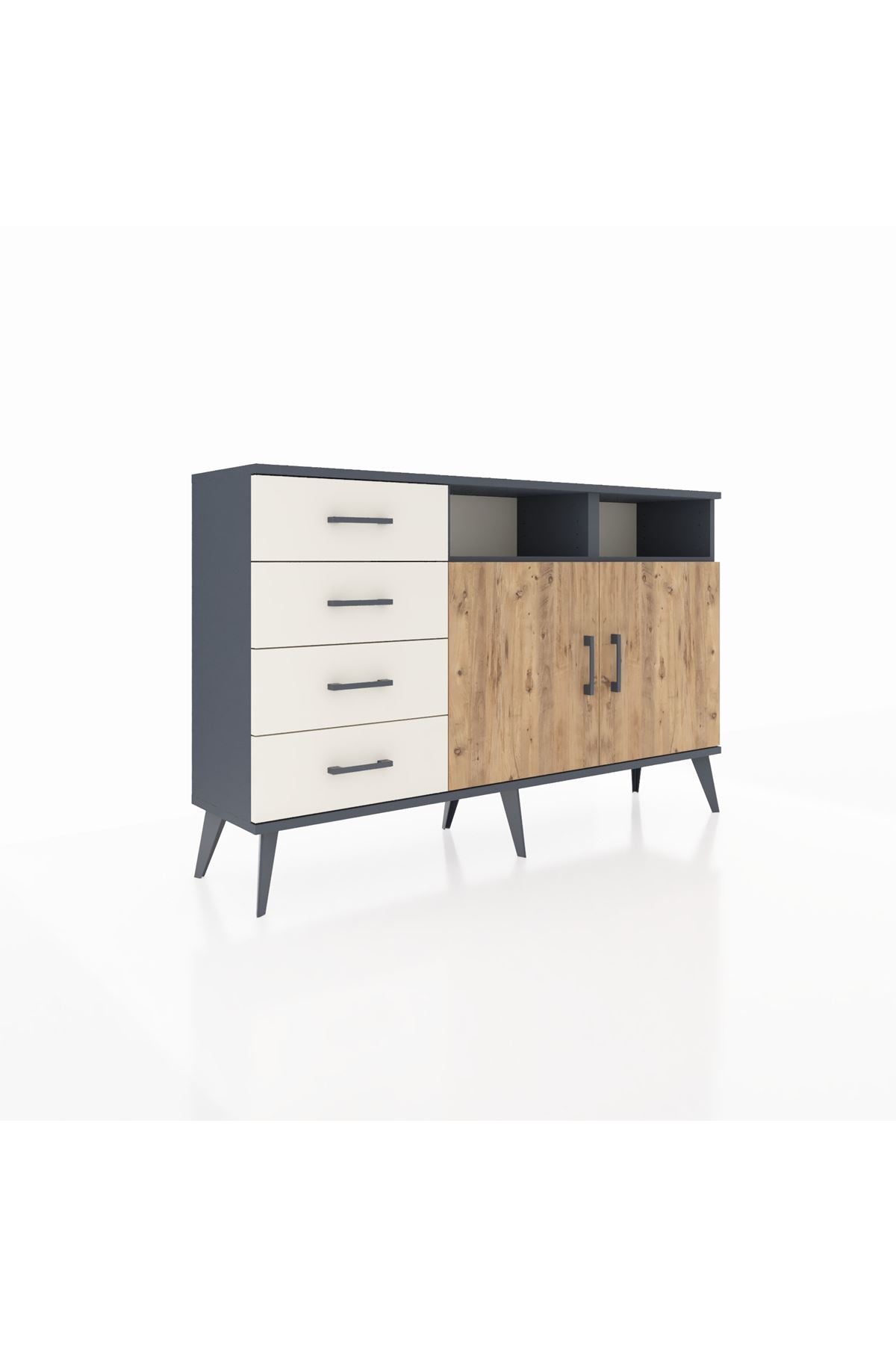Arges Konsol 4 Raflı 4 Çekmeceli 2 Kapaklı 132x30x83 - S144M029V10A