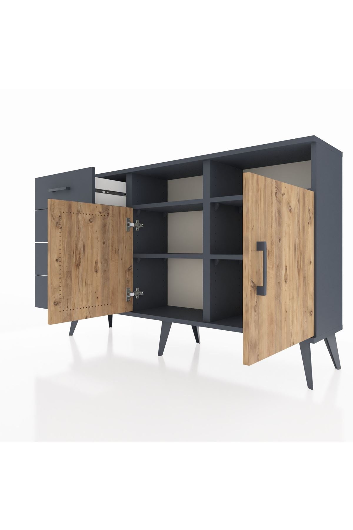 Arges Konsol 4 Raflı 4 Çekmeceli 2 Kapaklı 132x30x83 - S144M029V11A