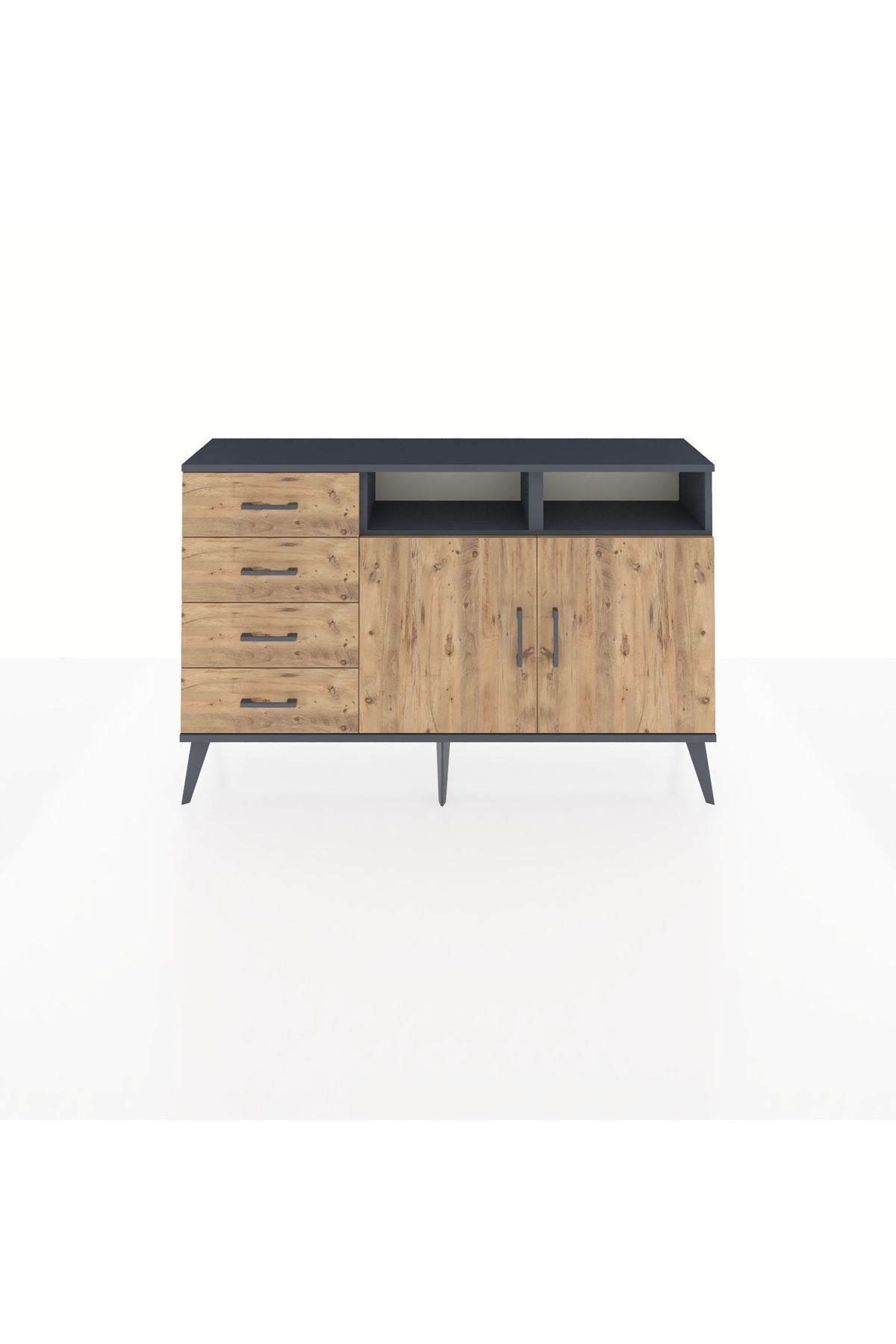 Arges Konsol 4 Raflı 4 Çekmeceli 2 Kapaklı 132x30x83 - S144M029V12A