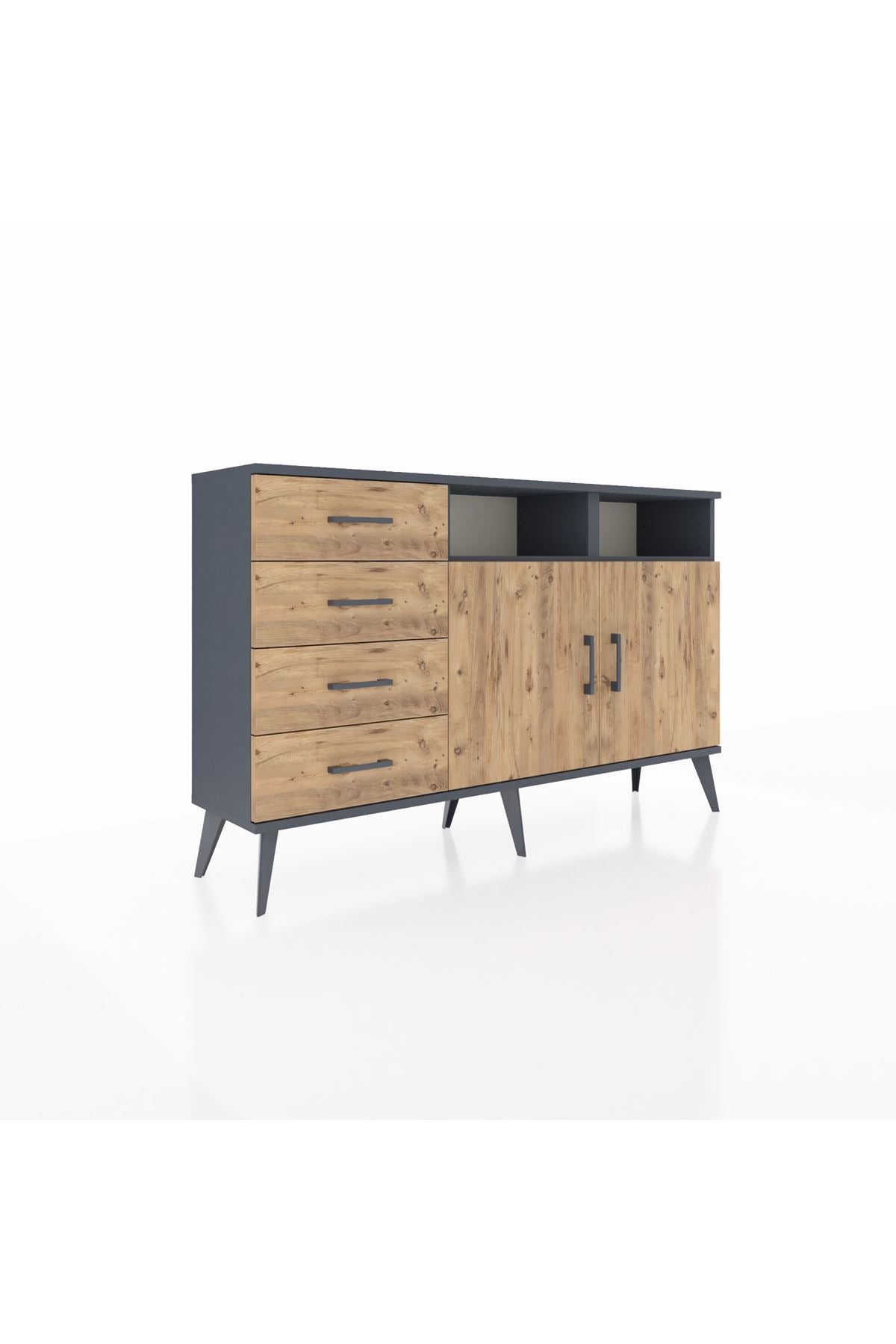 Arges Konsol 4 Raflı 4 Çekmeceli 2 Kapaklı 132x30x83 - S144M029V12A