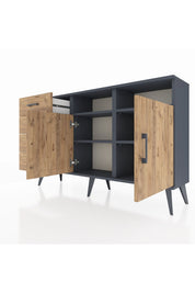 Arges Konsol 4 Raflı 4 Çekmeceli 2 Kapaklı 132x30x83 - S144M029V12A
