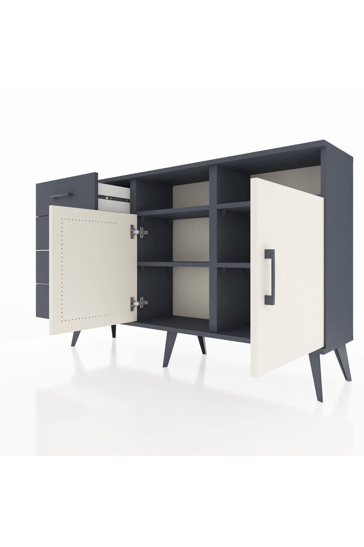 Arges Konsol 4 Raflı 4 Çekmeceli 2 Kapaklı 132x30x83 - S144M029V14A