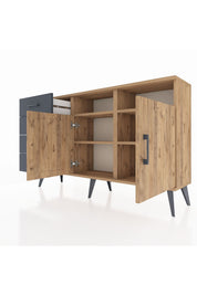 Arges Konsol 4 Raflı 4 Çekmeceli 2 Kapaklı 132x30x83 - S144M029V20A