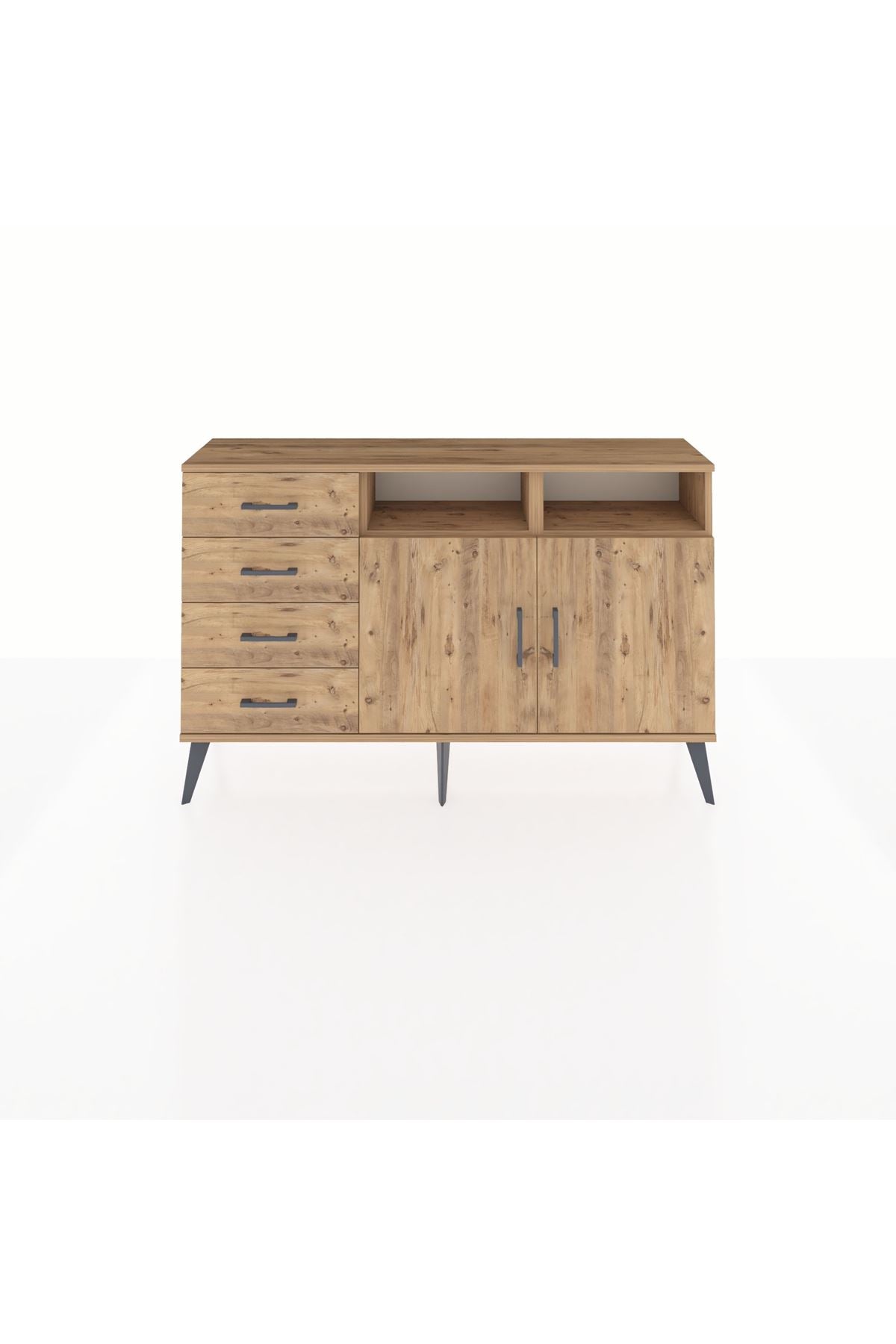 Arges Konsol 4 Raflı 4 Çekmeceli 2 Kapaklı 132x30x83 - S144M029V21A