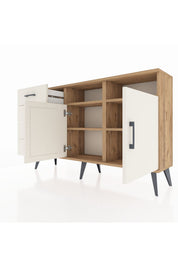 Arges Konsol 4 Raflı 4 Çekmeceli 2 Kapaklı 132x30x83 - S144M029V22A