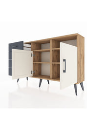 Arges Konsol 4 Raflı 4 Çekmeceli 2 Kapaklı 132x30x83 - S144M029V23A
