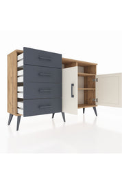 Arges Konsol 4 Raflı 4 Çekmeceli 2 Kapaklı 132x30x83 - S144M029V23A