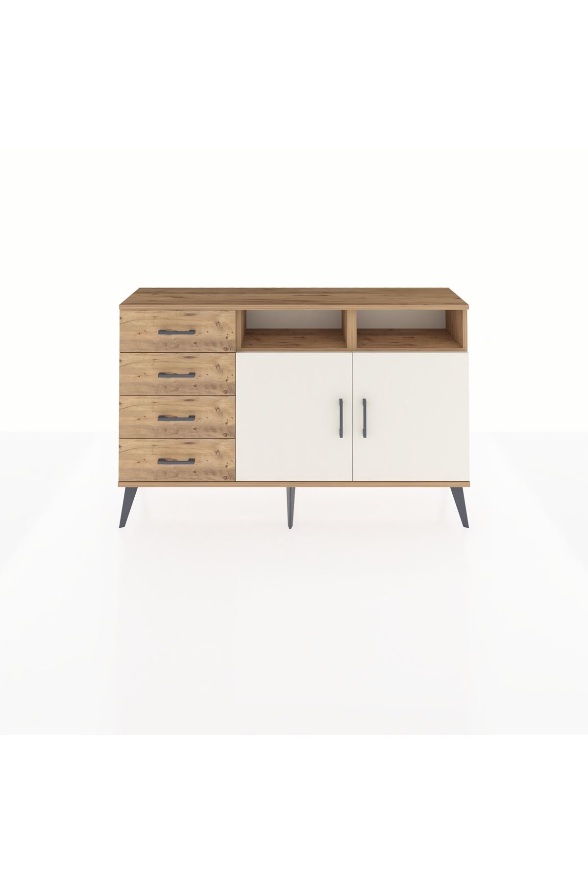 Arges Konsol 4 Raflı 4 Çekmeceli 2 Kapaklı 132x30x83 - S144M029V24A