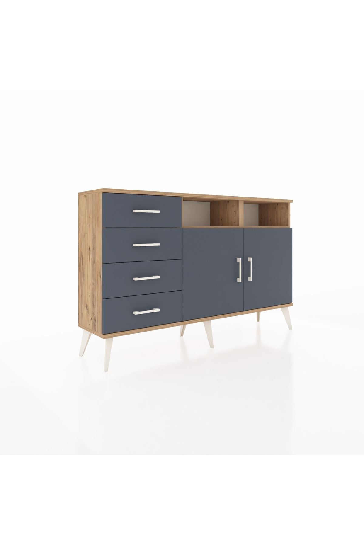 Arges Konsol 4 Raflı 4 Çekmeceli 2 Kapaklı 132x30x83 - S144M029V26A