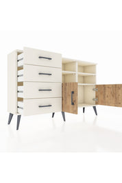 Arges Konsol 4 Raflı 4 Çekmeceli 2 Kapaklı 132x30x83 - S144M030V01A
