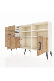 Arges Konsol 4 Raflı 4 Çekmeceli 2 Kapaklı 132x30x83 - S144M030V03A