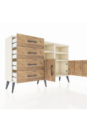 Arges Konsol 4 Raflı 4 Çekmeceli 2 Kapaklı 132x30x83 - S144M030V03A