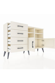 Arges Konsol 4 Raflı 4 Çekmeceli 2 Kapaklı 132x30x83 - S144M030V04A