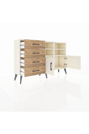 Arges Konsol 4 Raflı 4 Çekmeceli 2 Kapaklı 132x30x83 - S144M030V06A