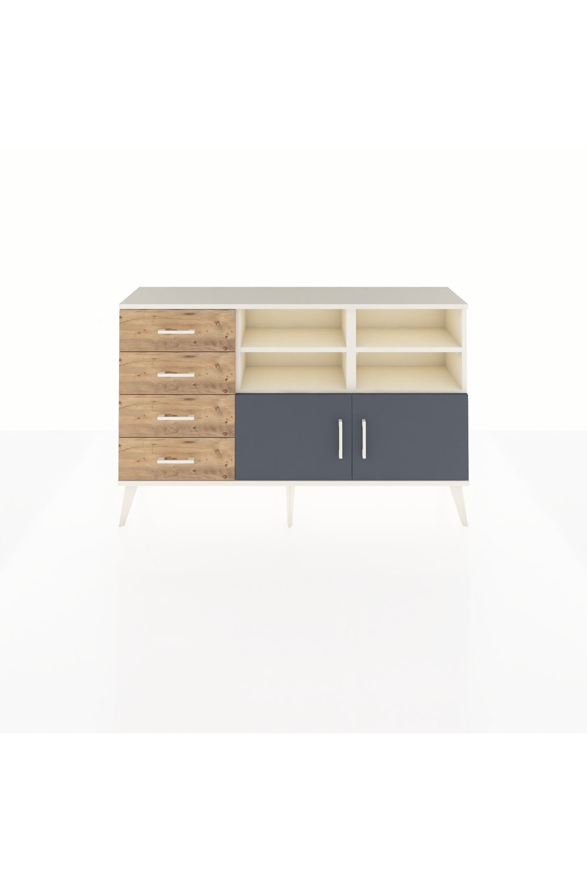 Arges Konsol 4 Raflı 4 Çekmeceli 2 Kapaklı 132x30x83 - S144M030V09A