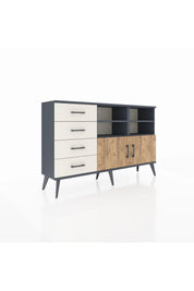 Arges Konsol 4 Raflı 4 Çekmeceli 2 Kapaklı 132x30x83 - S144M030V10A
