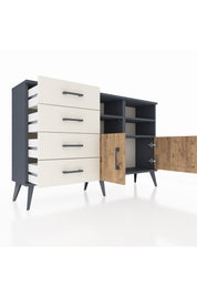 Arges Konsol 4 Raflı 4 Çekmeceli 2 Kapaklı 132x30x83 - S144M030V10A