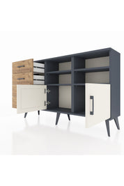 Arges Konsol 4 Raflı 4 Çekmeceli 2 Kapaklı 132x30x83 - S144M030V15A