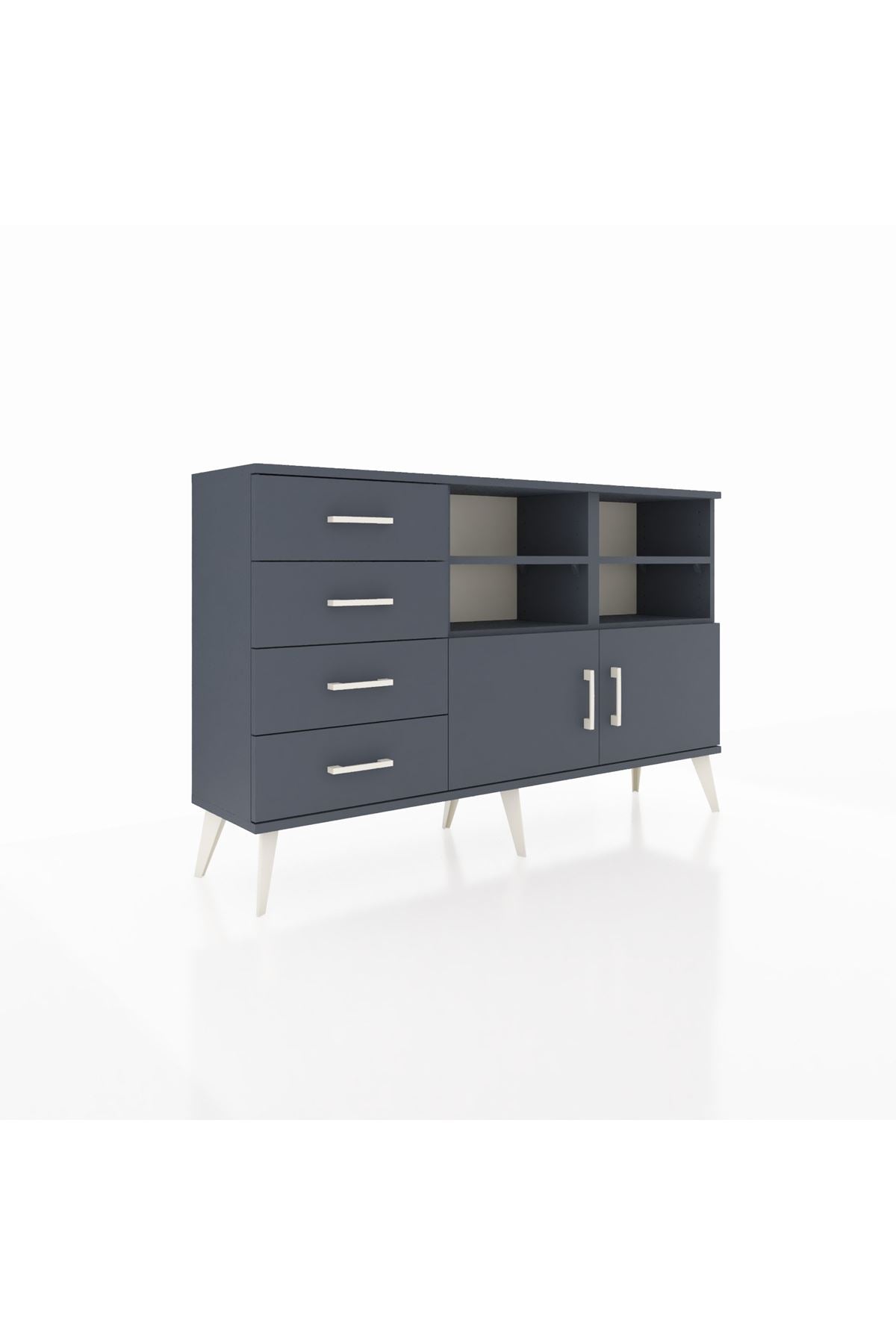 Arges Konsol 4 Raflı 4 Çekmeceli 2 Kapaklı 132x30x83 - S144M030V17A