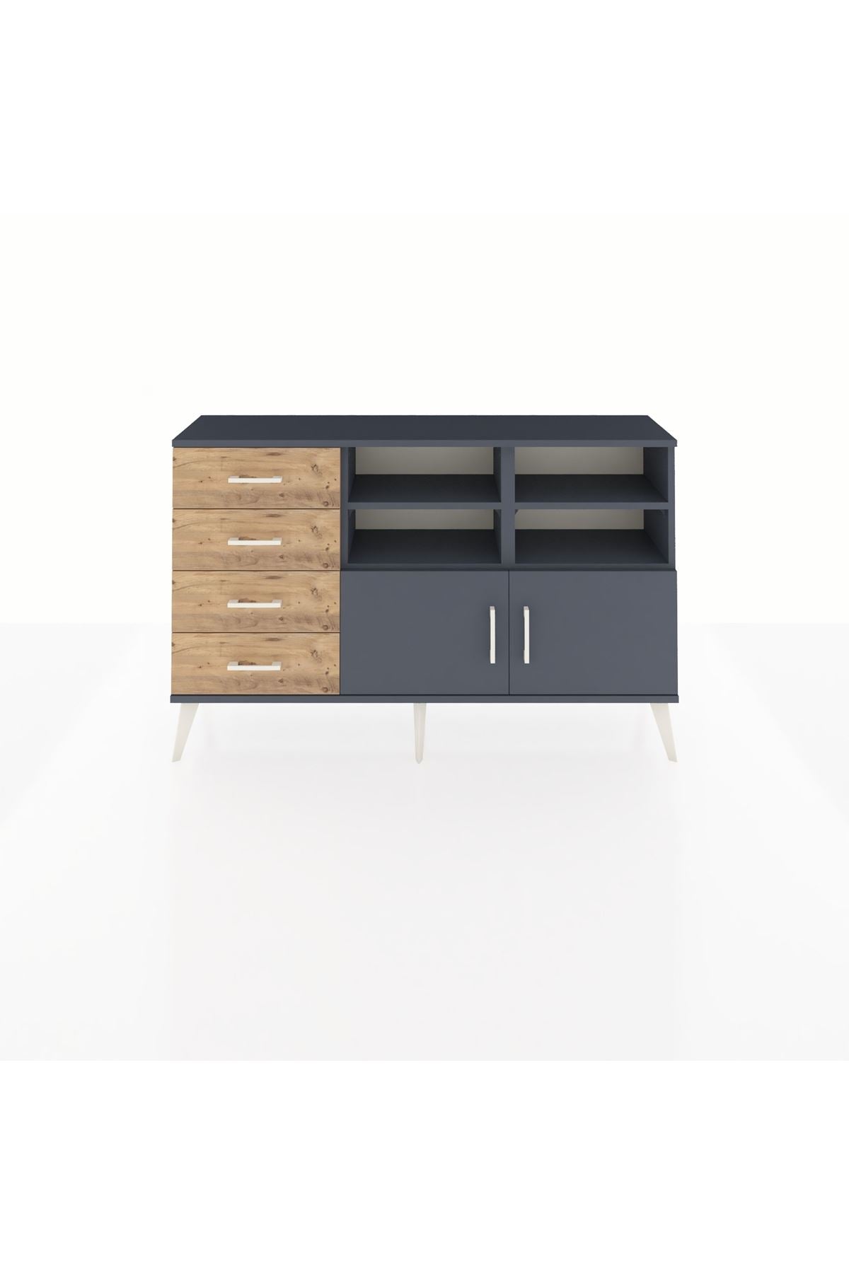 Arges Konsol 4 Raflı 4 Çekmeceli 2 Kapaklı 132x30x83 - S144M030V18A