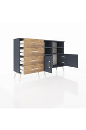 Arges Konsol 4 Raflı 4 Çekmeceli 2 Kapaklı 132x30x83 - S144M030V18A