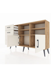Arges Konsol 4 Raflı 4 Çekmeceli 2 Kapaklı 132x30x83 - S144M030V22A