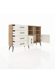 Arges Konsol 4 Raflı 4 Çekmeceli 2 Kapaklı 132x30x83 - S144M030V22A