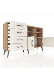 Arges Konsol 4 Raflı 4 Çekmeceli 2 Kapaklı 132x30x83 - S144M030V22A