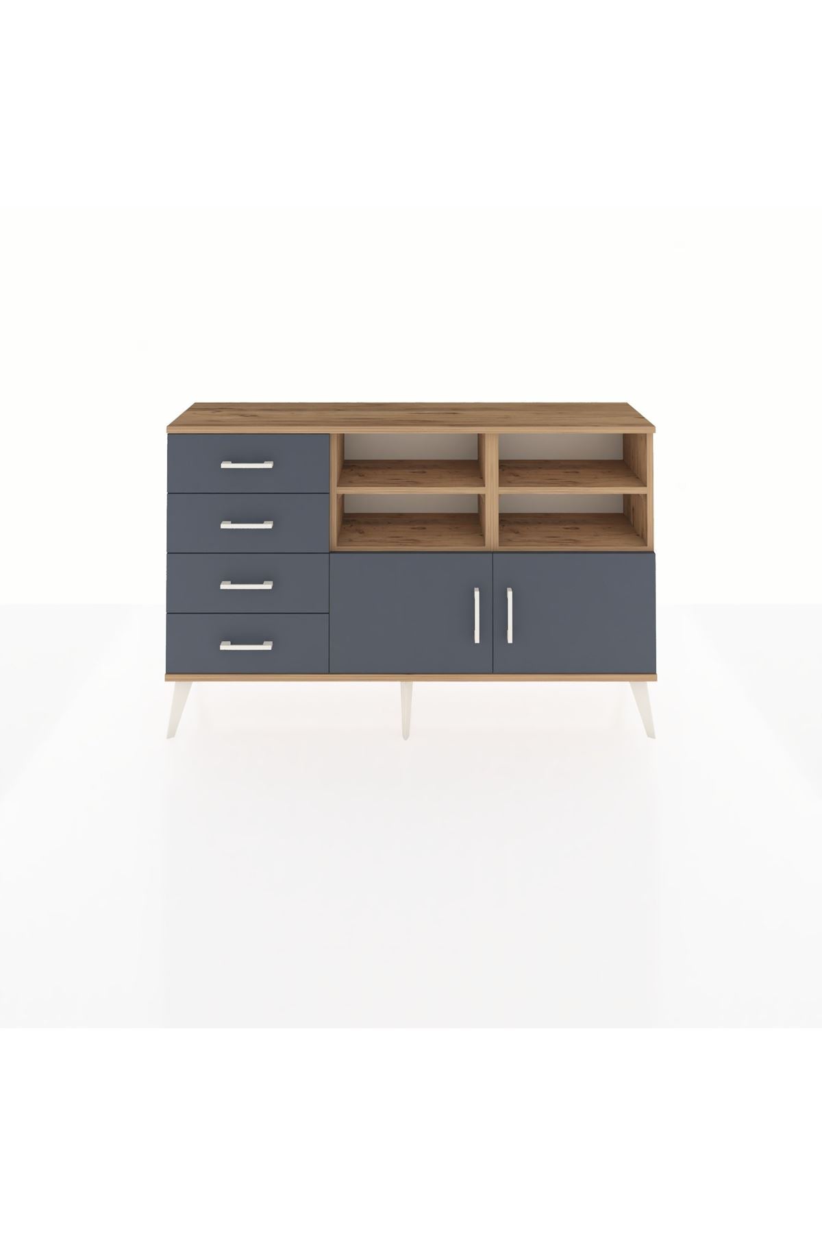 Arges Konsol 4 Raflı 4 Çekmeceli 2 Kapaklı 132x30x83 - S144M030V26A