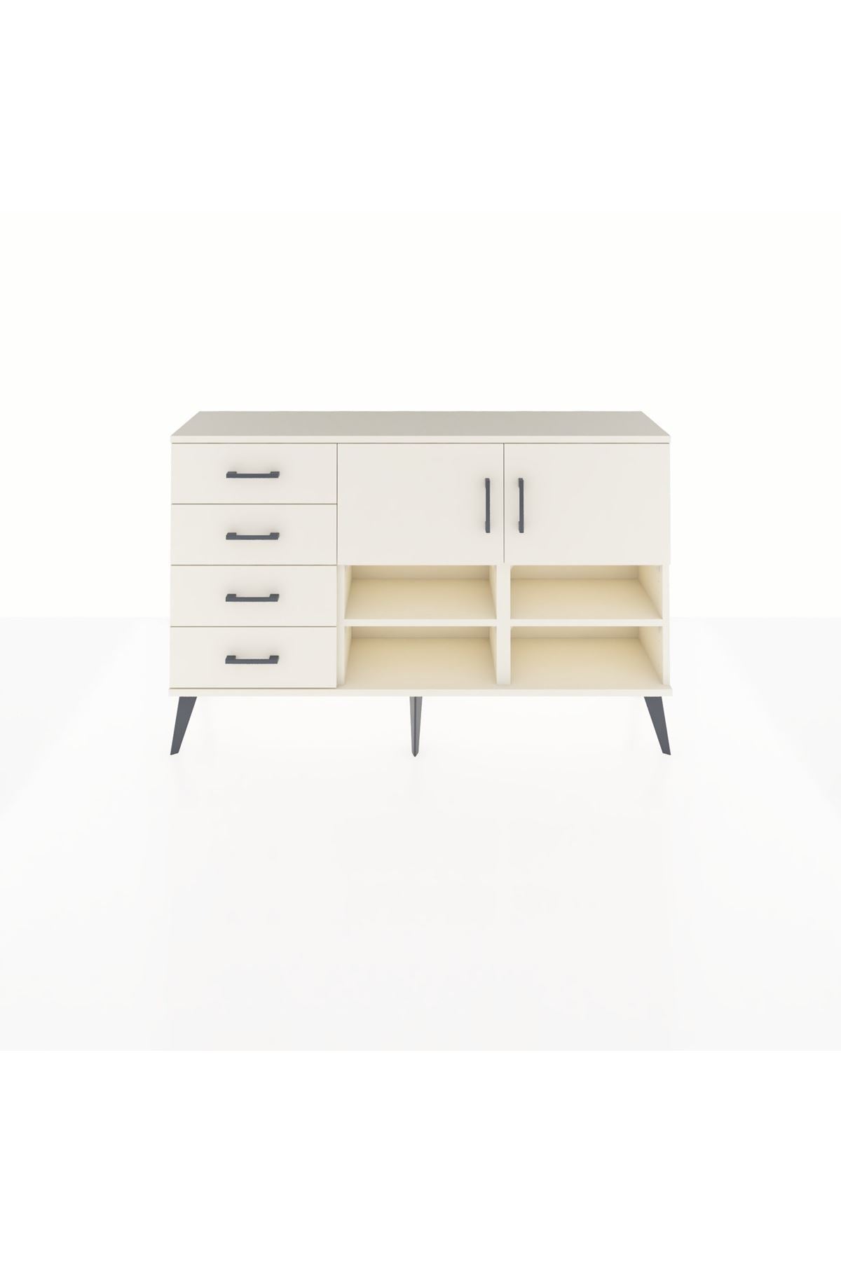 Arges Konsol 4 Raflı 4 Çekmeceli 2 Kapaklı 132x30x83 - S144M031V04A