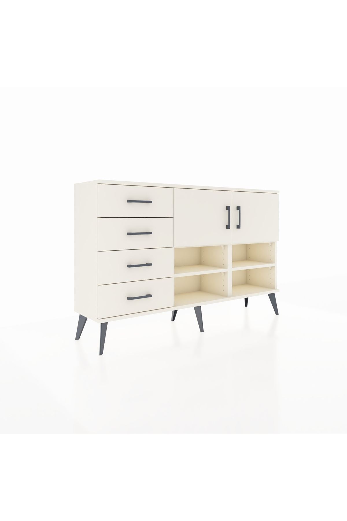Arges Konsol 4 Raflı 4 Çekmeceli 2 Kapaklı 132x30x83 - S144M031V04A