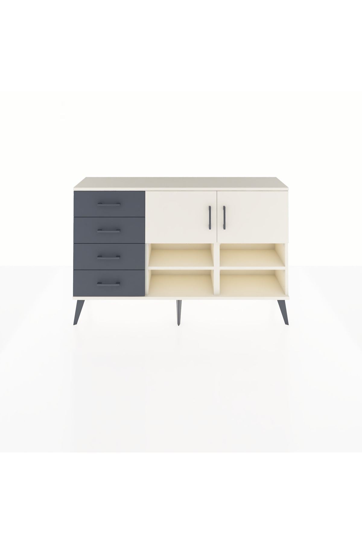 Arges Konsol 4 Raflı 4 Çekmeceli 2 Kapaklı 132x30x83 - S144M031V05A