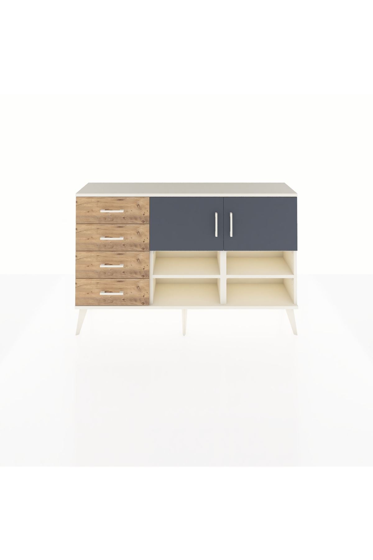 Arges Konsol 4 Raflı 4 Çekmeceli 2 Kapaklı 132x30x83 - S144M031V09A