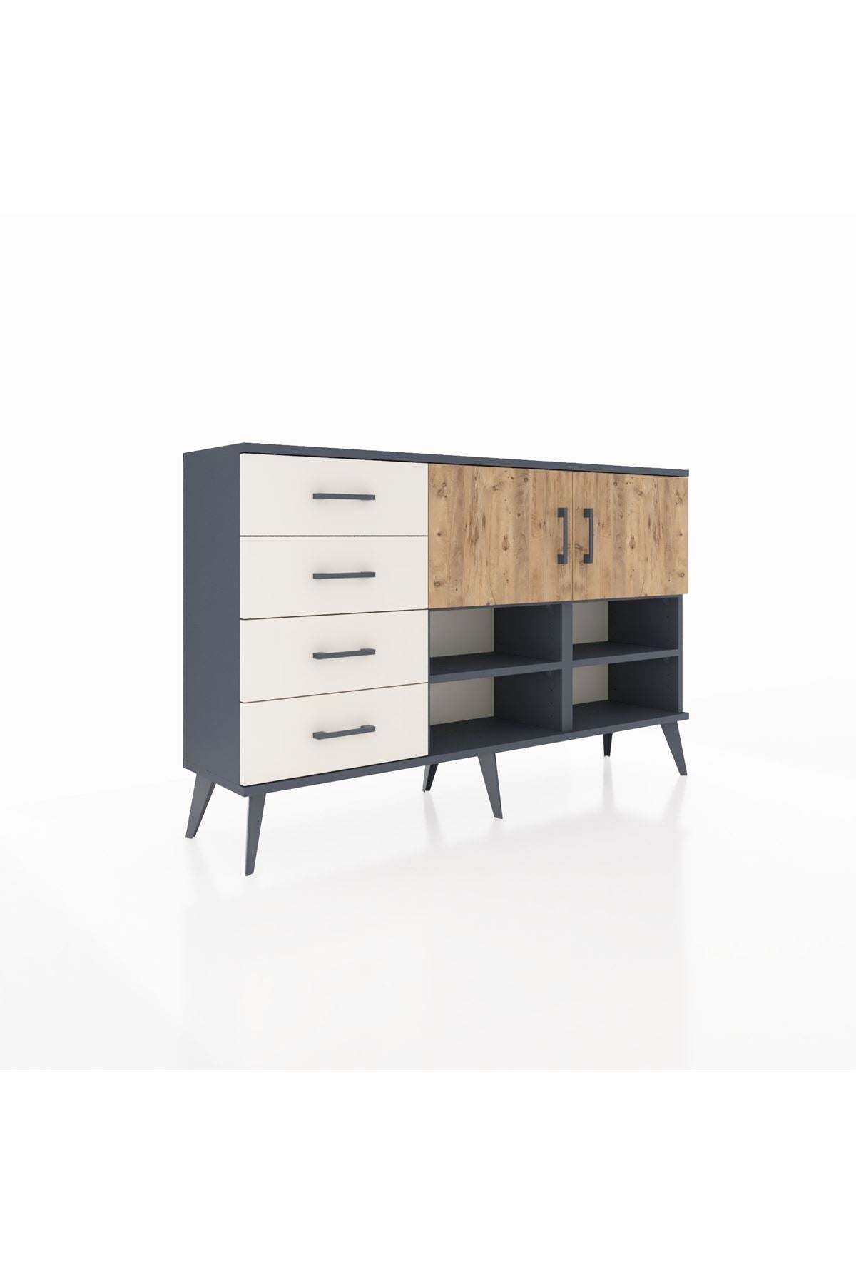 Arges Konsol 4 Raflı 4 Çekmeceli 2 Kapaklı 132x30x83 - S144M031V10A