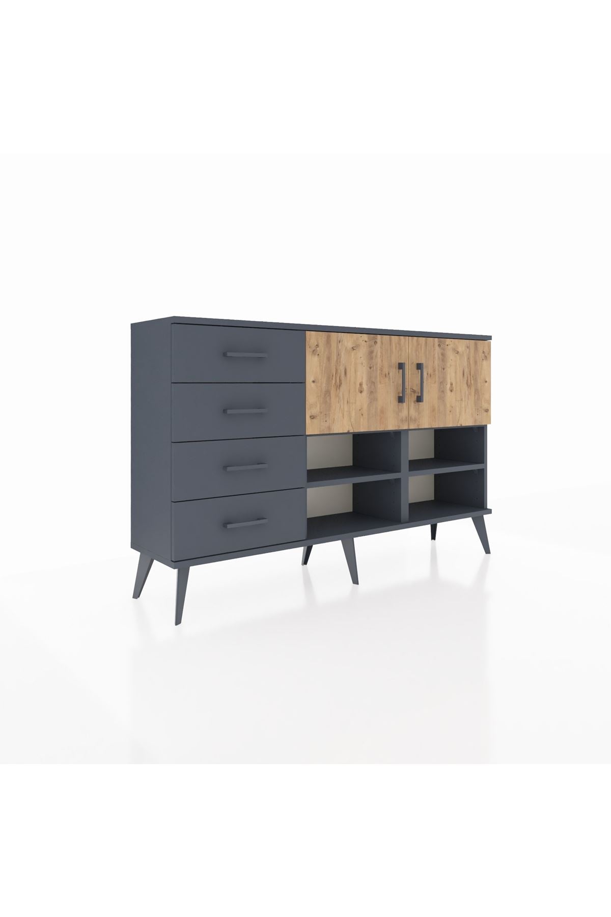 Arges Konsol 4 Raflı 4 Çekmeceli 2 Kapaklı 132x30x83 - S144M031V11A